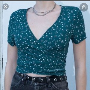 Rare Brandy Melville green wrap top!SOLD ON D3POP